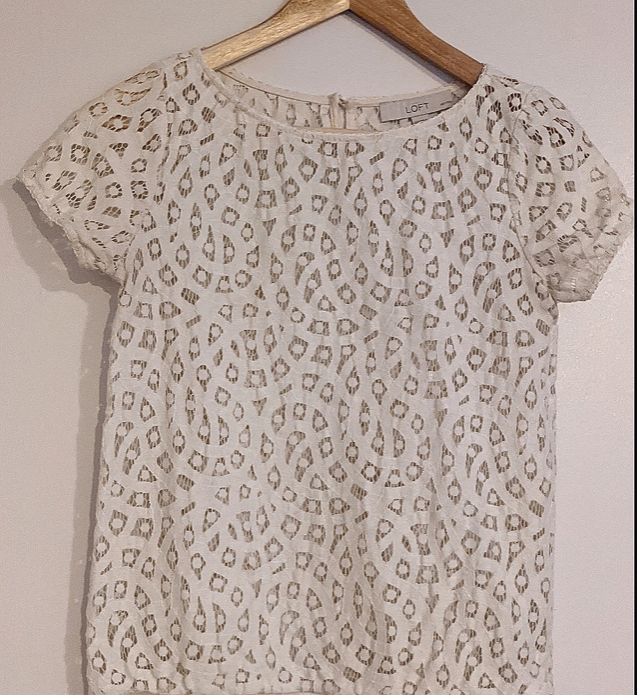 Short-sleeve lace blouse